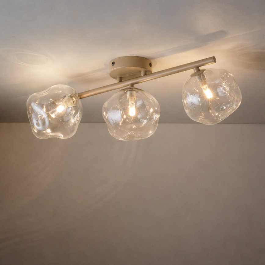 Brilagi - Lustre de tecto VULCANO 3xG9/8W/230V bege/bege fumado