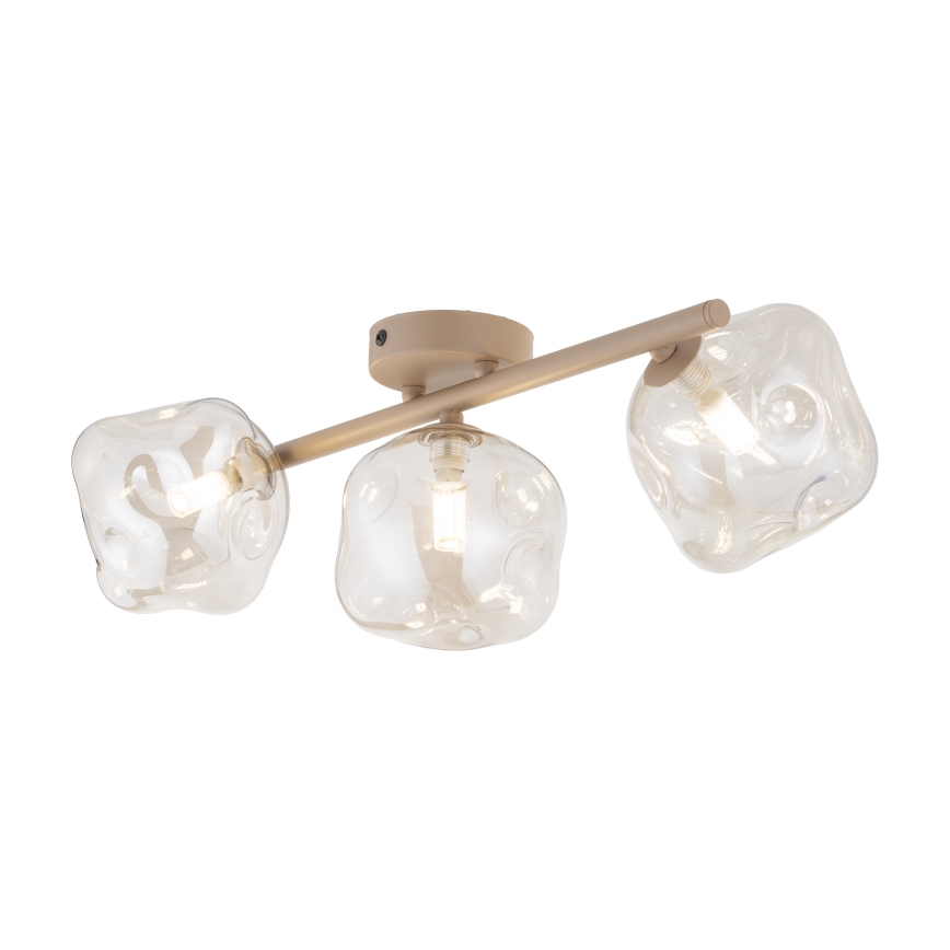 Brilagi - Lustre de tecto VULCANO 3xG9/8W/230V bege/bege fumado