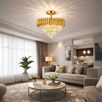 Brilagi - Lustre de teto aplicado ECLIPSE 7xE14/10W/230V Ø 48 cm dourado