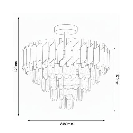 Brilagi - Lustre de teto aplicado ECLIPSE 7xE14/10W/230V Ø 48 cm dourado