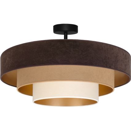 Brilagi - Lustre de teto de montagem superficial LUNETA 3xE27/60W/230V, diâmetro 80 cm, castanho/bege/creme