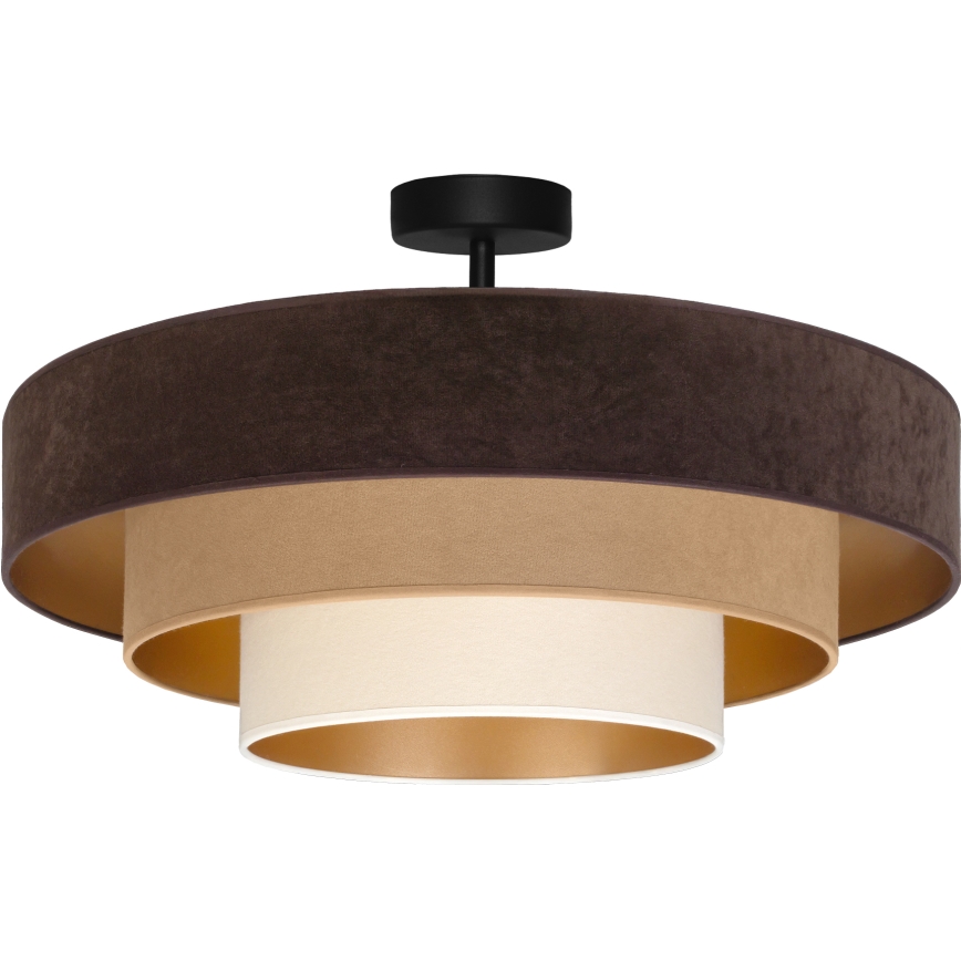 Brilagi - Lustre de teto de montagem superficial LUNETA 3xE27/60W/230V, diâmetro 80 cm, castanho/bege/creme