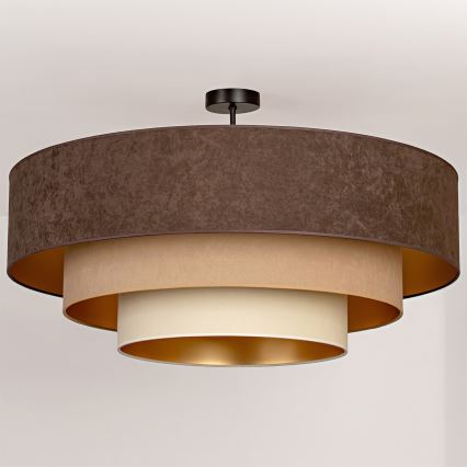 Brilagi - Lustre de teto de montagem superficial LUNETA 3xE27/60W/230V, diâmetro 80 cm, castanho/bege/creme