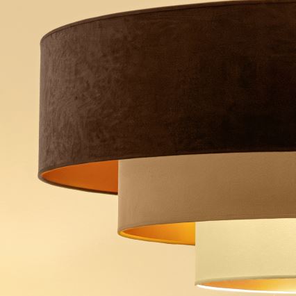 Brilagi - Lustre de teto de montagem superficial LUNETA 3xE27/60W/230V, diâmetro 80 cm, castanho/bege/creme