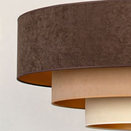 Brilagi - Lustre de teto de montagem superficial LUNETA 3xE27/60W/230V, diâmetro 80 cm, castanho/bege/creme
