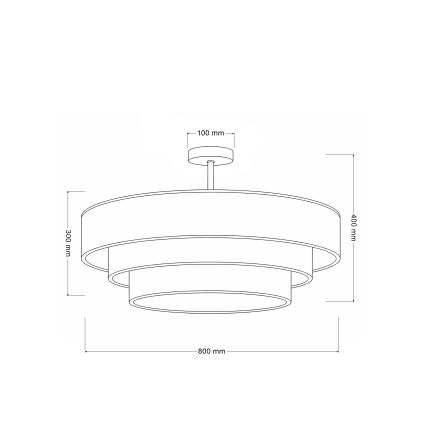 Brilagi - Lustre de teto de montagem superficial LUNETA 3xE27/60W/230V, diâmetro 80 cm, castanho/bege/creme