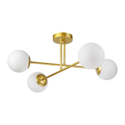 Brilagi - Lustre de teto de sobrepor MALIVA 4xE14/15W/230V dourado/branco