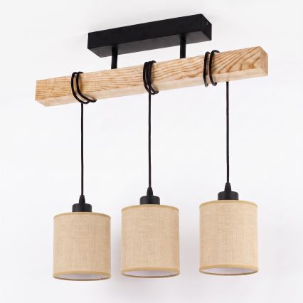 BRILAGI - Lustre de teto de sobrepor NUBILA 3xE27/60W/230V pinho/castanho claro