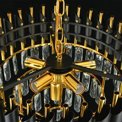 Brilagi - Lustre de teto de superfície ECLIPSE 7xE14/10W/230V Ø 48 cm preto/dourado