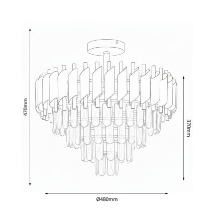 Brilagi - Lustre de teto de superfície ECLIPSE 7xE14/10W/230V Ø 48 cm preto/dourado