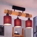 Brilagi - Lustre de teto de superfície NUBILA 3xE27/60W/230V pinho/vermelho pompeiano
