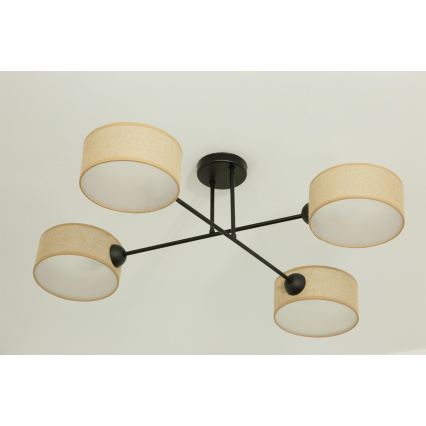 Brilagi - Lustre de teto de superfície VIRGO 4xE14/40W/230V bege/preto
