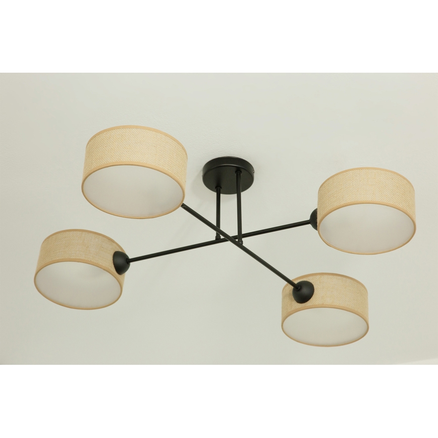 Brilagi - Lustre de teto de superfície VIRGO 4xE14/40W/230V bege/preto