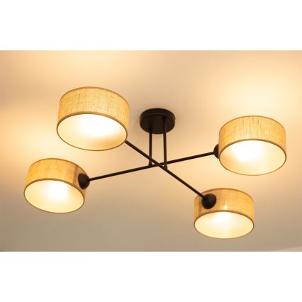 Brilagi - Lustre de teto de superfície VIRGO 4xE14/40W/230V bege/preto
