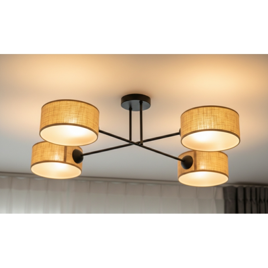 Brilagi - Lustre de teto de superfície VIRGO 4xE14/40W/230V bege/preto