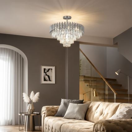 Brilagi - Lustre de teto ECLIPSE 7xE14/10W/230V Ø 48 cm prateado