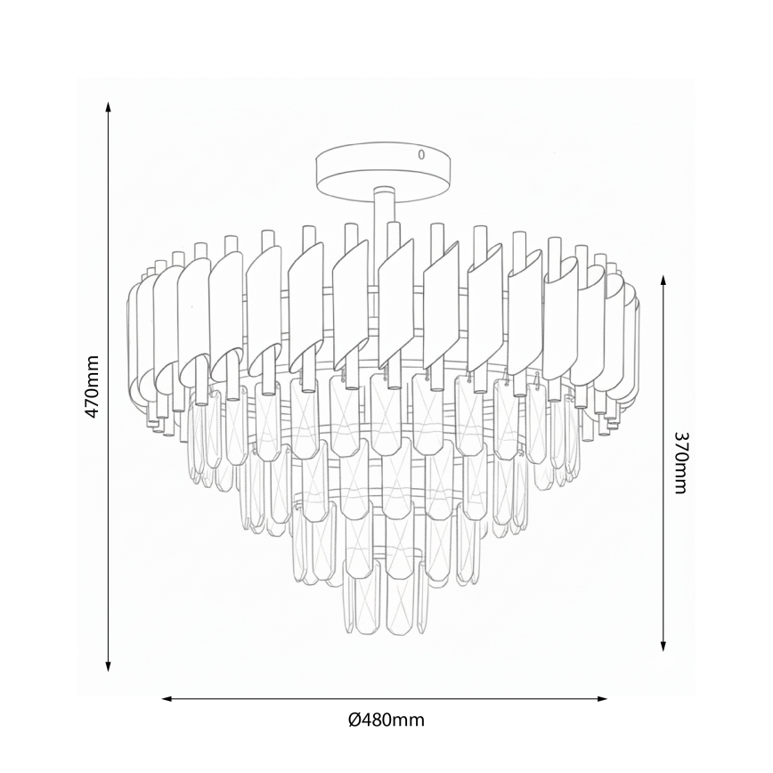 Brilagi - Lustre de teto ECLIPSE 7xE14/10W/230V Ø 48 cm prateado
