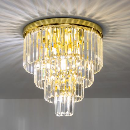 Brilagi - Candeeiro de teto LED de cristal MOZART, 5x E14/40W/230V, diâmetro 40 cm, dourado
