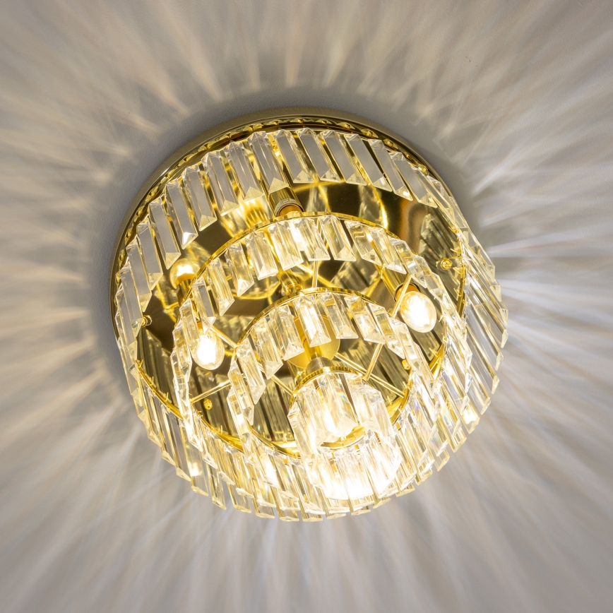 Brilagi - Candeeiro de teto LED de cristal MOZART, 5x E14/40W/230V, diâmetro 40 cm, dourado