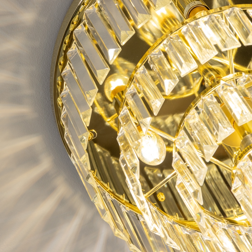 Brilagi - Candeeiro de teto LED de cristal MOZART, 5x E14/40W/230V, diâmetro 40 cm, dourado