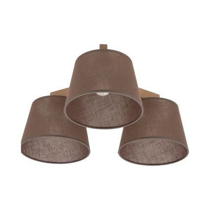 Brilagi - Lustre de teto fixo LATTE SABIA 3xE27/60W/230V pinho/castanho