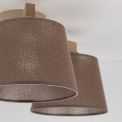 Brilagi - Lustre de teto fixo LATTE SABIA 3xE27/60W/230V pinho/castanho