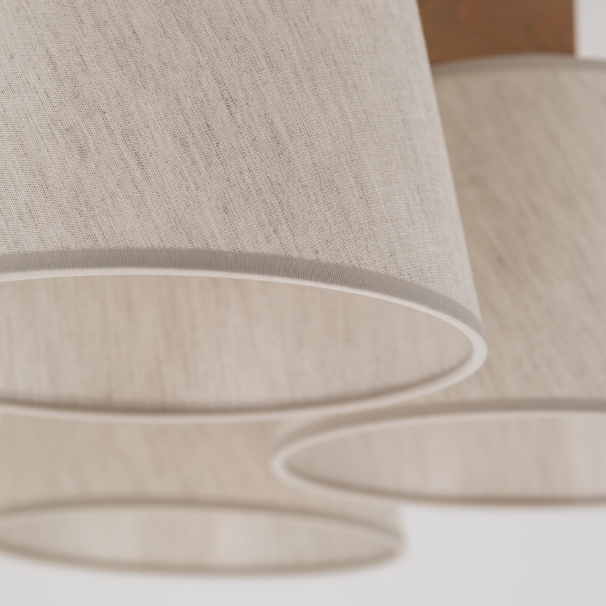 Brilagi - Lustre de teto fixo LATTE SABIA 5xE27/15W/230V pinho/creme