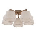 Brilagi - Lustre de teto fixo LATTE SABIA 5xE27/60W/230V pinho/creme