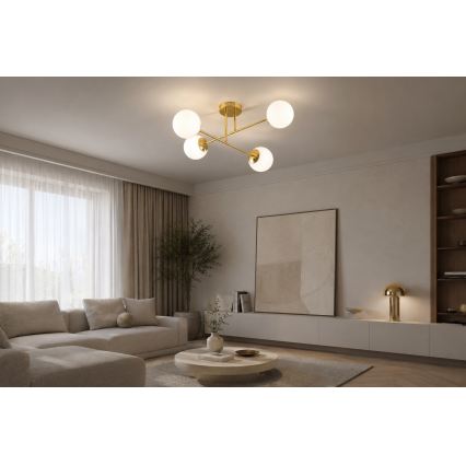 Brilagi - Lustre de teto fixo MILO 4xE27/60W/230V dourado