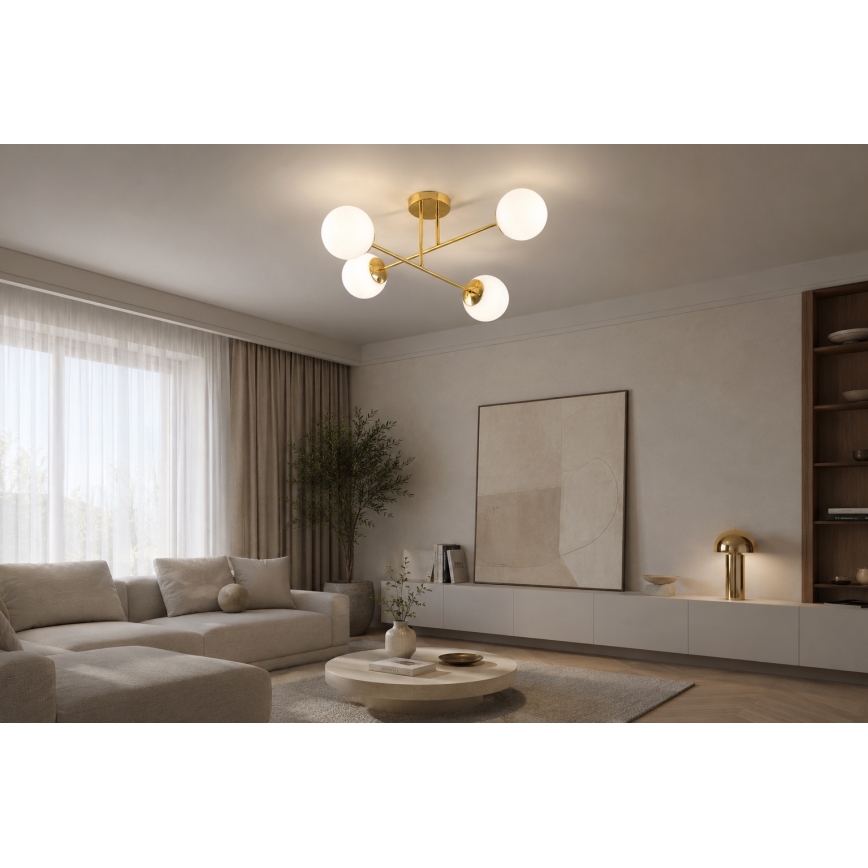 Brilagi - Lustre de teto fixo MILO 4xE27/60W/230V dourado