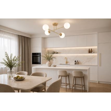 Brilagi - Lustre de teto fixo MILO 4xE27/60W/230V dourado