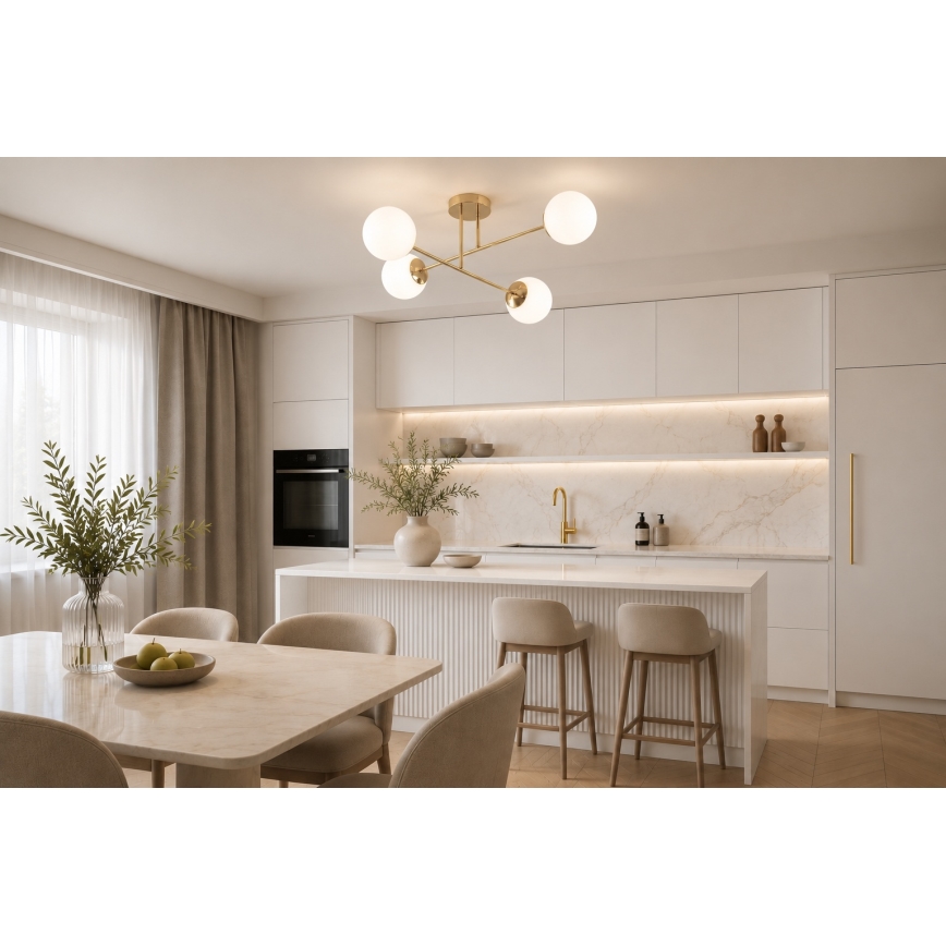 Brilagi - Lustre de teto fixo MILO 4xE27/60W/230V dourado