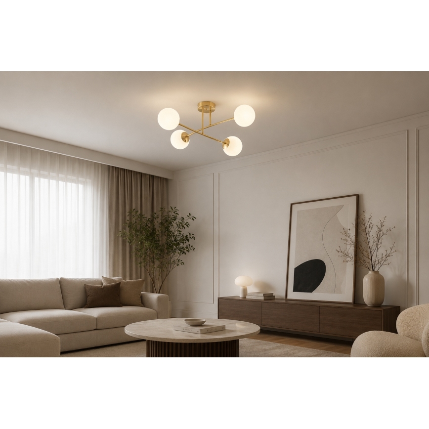 Brilagi - Lustre de teto fixo MILO 4xE27/60W/230V dourado