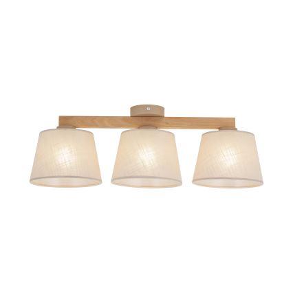 Brilagi - Lustre de teto LATTE SABIA 3xE27/15W/230V pinho/bege