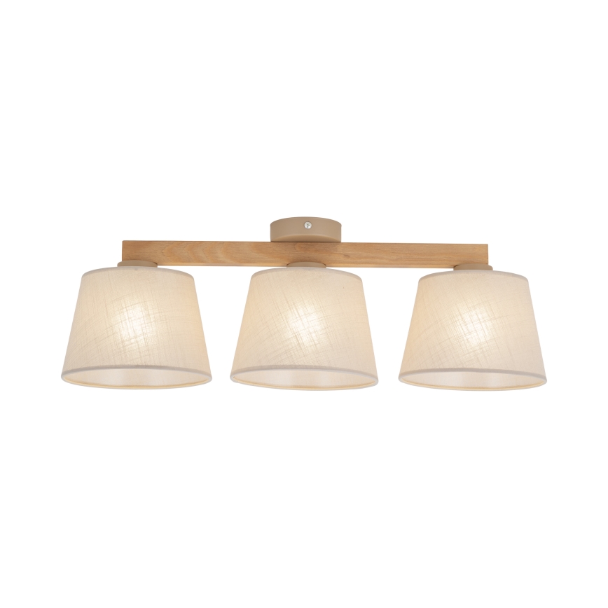 Brilagi - Lustre de teto LATTE SABIA 3xE27/15W/230V pinho/bege