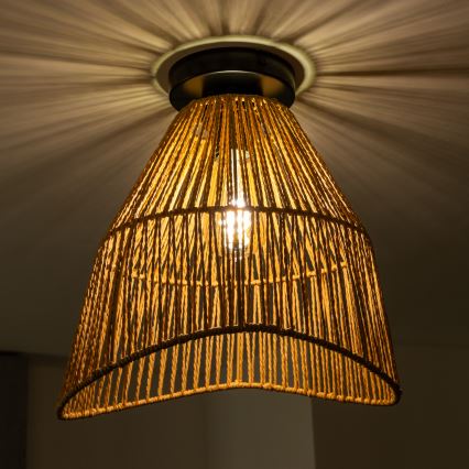 Brilagi - Lustre de teto LED CERIA BOHO (montagem em superfície) 1xE27/40W/230V, diâmetro 30 cm, castanho
