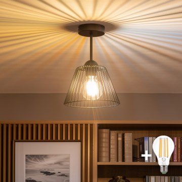 Brilagi - Lustre de teto LED CERIA WIRE 1xE27/60W/230V diâmetro 21 cm preto