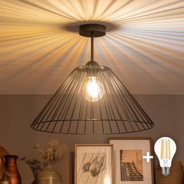 Brilagi - Lustre de teto LED CERIA WIRE 1xE27/60W/230V Ø 45 cm preto