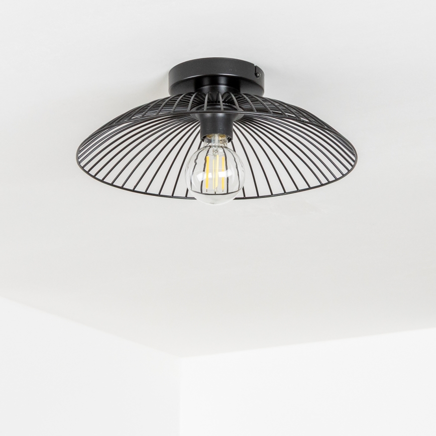 Brilagi - Lustre de teto LED de montagem à superfície CERIA WIRE 1xE27/40W/230V Ø 38 cm preto