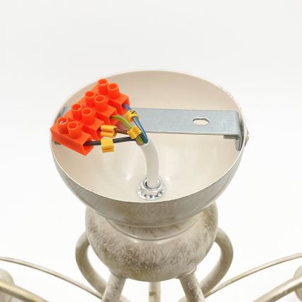 Brilagi - Lustre de teto LED de montagem aparente ANTICO 5xE27/60W/230V 3000K pátina branca