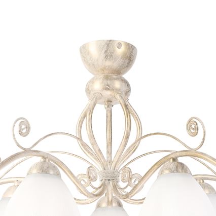 Brilagi - Lustre de teto LED de montagem aparente ANTICO 5xE27/60W/230V 3000K pátina branca