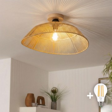 Brilagi - Lustre de teto LED de montagem aparente CERIA BOHO 1xE27/40W/230V Ø 50 cm castanho/carvalho