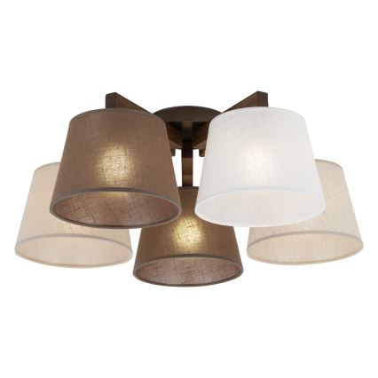 BRILAGI - Lustre de teto LED de montagem superficial LATTE 5xE27/15W/230V pinho/misto