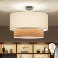 Brilagi - Lustre de teto LED de sobrepor CERIA 1xE27/60W/230V, Ø 50 cm, preto/branco/bege