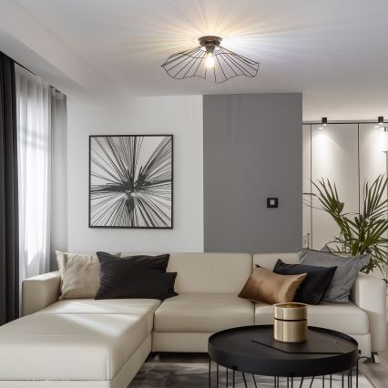 Brilagi - Lustre de Teto LED de Superfície CERIA WIRE 1xE27/40W/230V Ø 60 cm preto