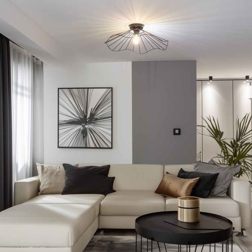 Brilagi - Lustre de Teto LED de Superfície CERIA WIRE 1xE27/40W/230V Ø 60 cm preto