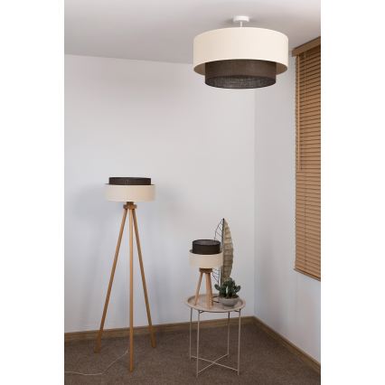 Brilagi - Lustre de teto LED estilo BOHO, 3x E27, 15 W, 230 V, diâmetro 60 cm, creme/castanho