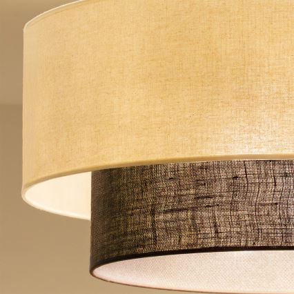 Brilagi - Lustre de teto LED estilo BOHO, 3x E27, 15 W, 230 V, diâmetro 60 cm, creme/castanho