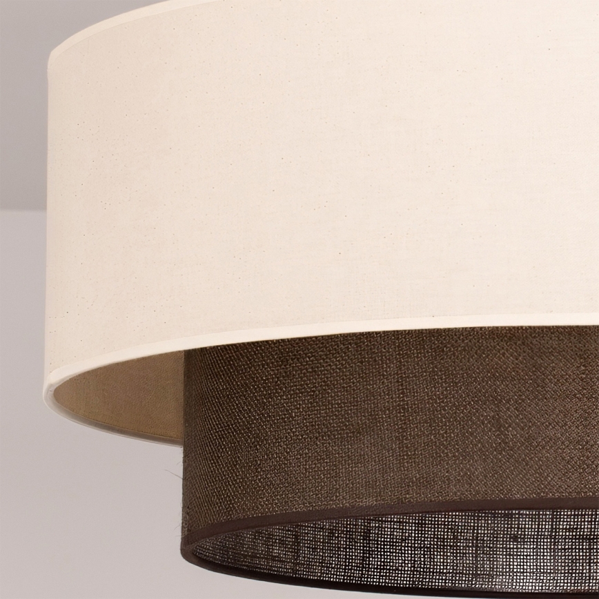 Brilagi - Lustre de teto LED estilo BOHO, 3x E27, 15 W, 230 V, diâmetro 60 cm, creme/castanho