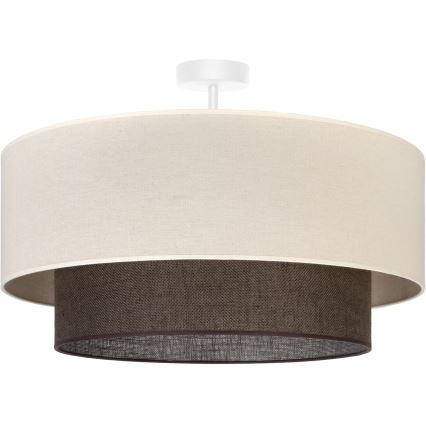 Brilagi - Lustre de teto LED estilo BOHO, 3x E27, 15 W, 230 V, diâmetro 60 cm, creme/castanho